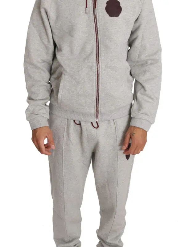 Billionaire Italian Couture Gray Cotton Sweater Pants Tracksuit