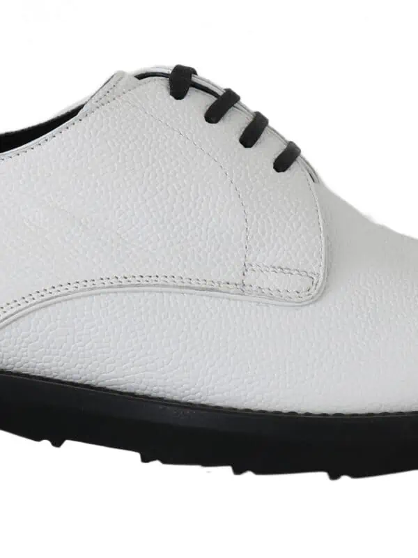 Dolce & Gabbana White Leather Derby Dress Formal Shoes