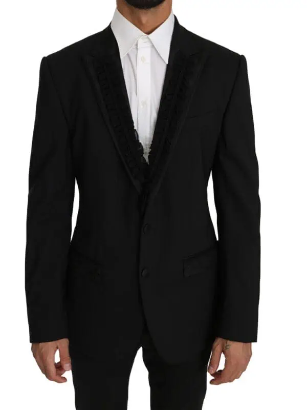 Dolce & Gabbana Black Wool MARTINI Torrero Blazer Jacket