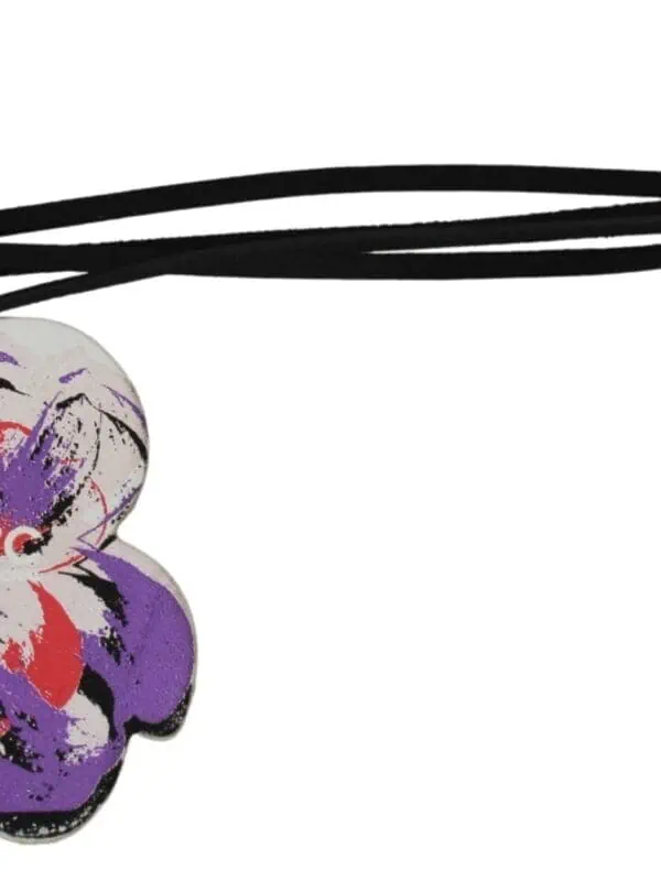 Costume National White Leather Butterfly Logo Keyring C'N'C Keychain