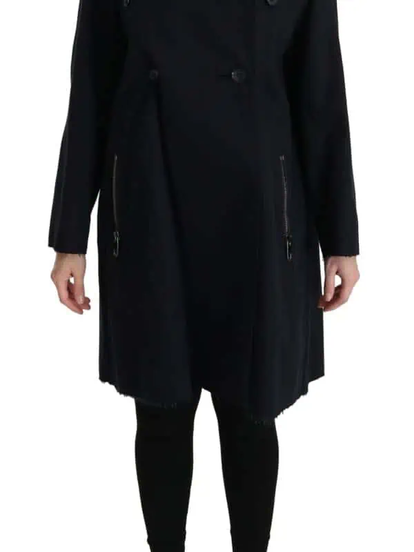 Dolce & Gabbana Coat Blue Cotton Women Trench Jacket