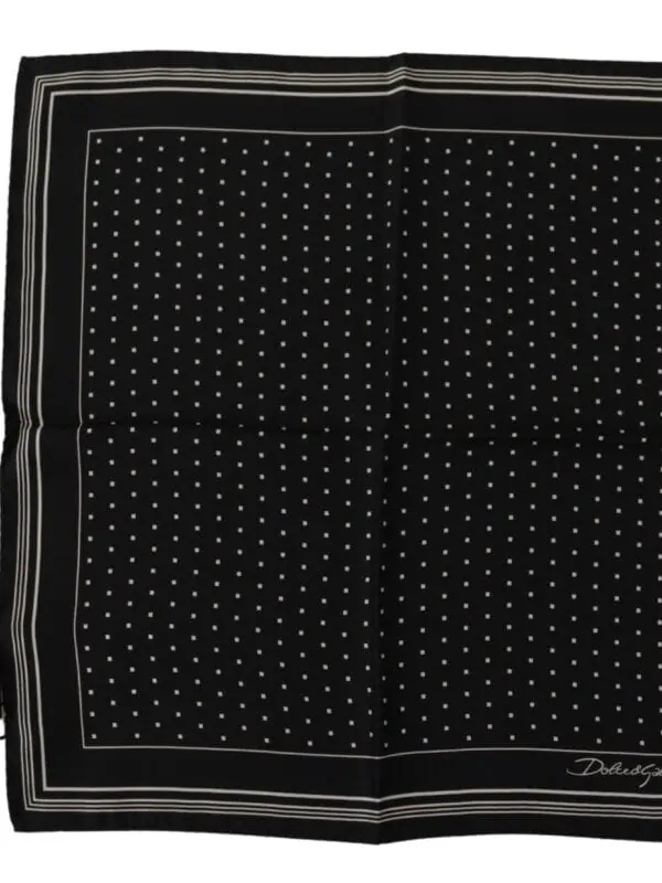 Dolce & Gabbana Black Polka Dots DG Logo Square Handkerchief