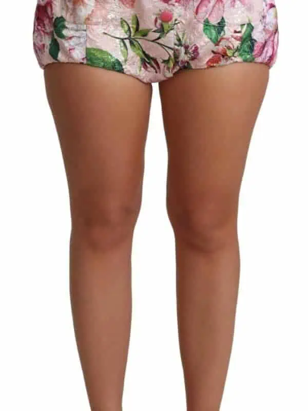 Dolce & Gabbana Pink Cotton Floral Print Hot Pants Short
