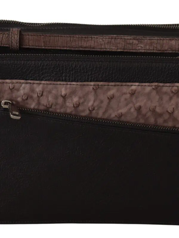 Dolce & Gabbana Black Exotic Leather Shoulder Sling Alta Sartoria Bag