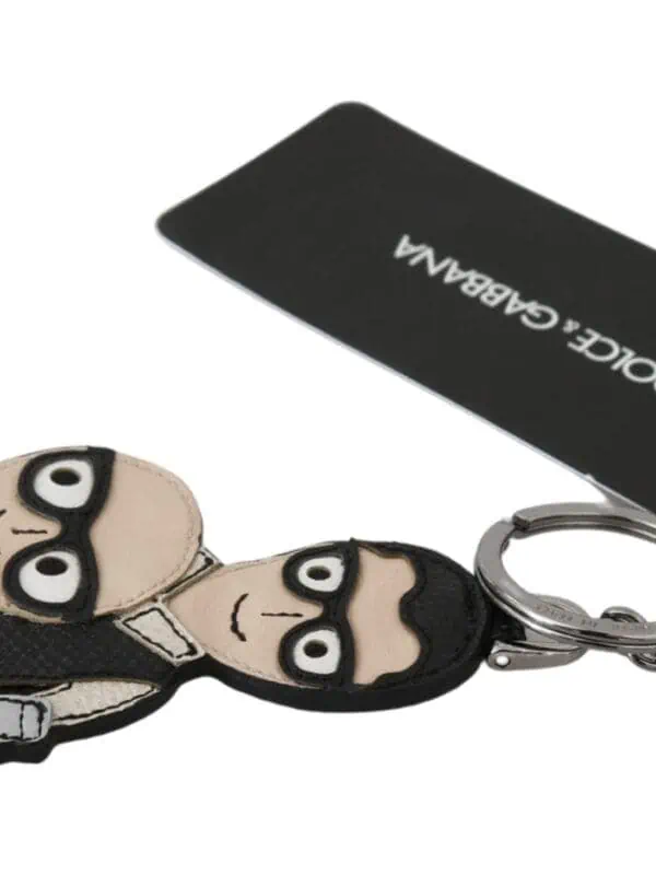Dolce & Gabbana Leather Dominico Stefano #DGFAMILY Logo Badge Keychain