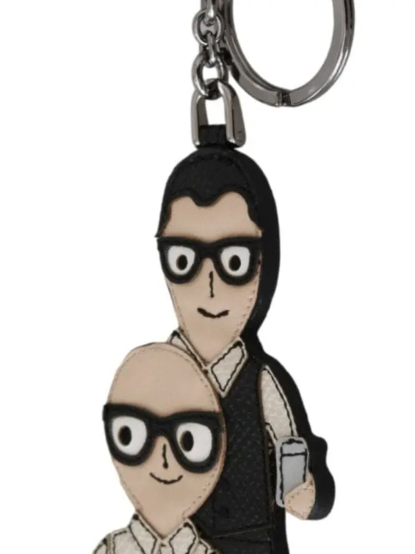 Dolce & Gabbana Leather Dominico Stefano #DGFAMILY Logo Badge Keychain