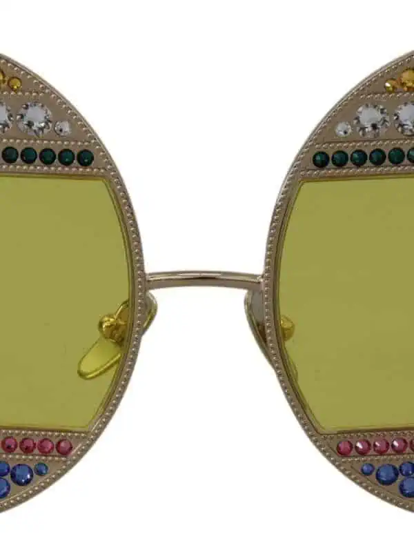 Dolce & Gabbana Gold Oval Metal Crystals Shades DG2209B Sunglasses