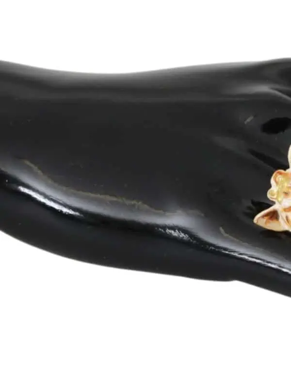 Dolce & Gabbana Gold Brass Resin Beige Dog Pet Branded Accessory Ring