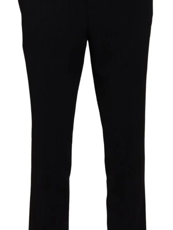 BENCIVENGA Black Cotton Straight Fit Men Formal Pants