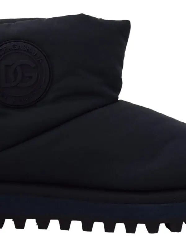 Dolce & Gabbana Blue Nylon Boots Padded Mid Calf Shoes