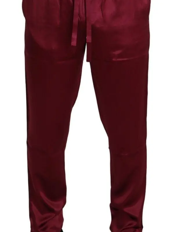 Dolce & Gabbana Bordeaux Silk DG Sleep Lounge Pants