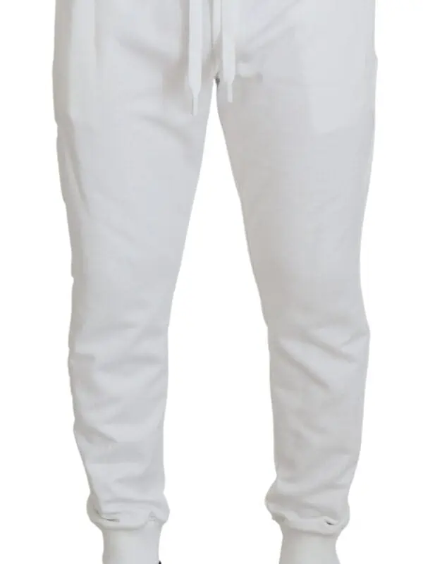 Dolce & Gabbana White Sport Logo Cotton Sweatpants Trousers Pants