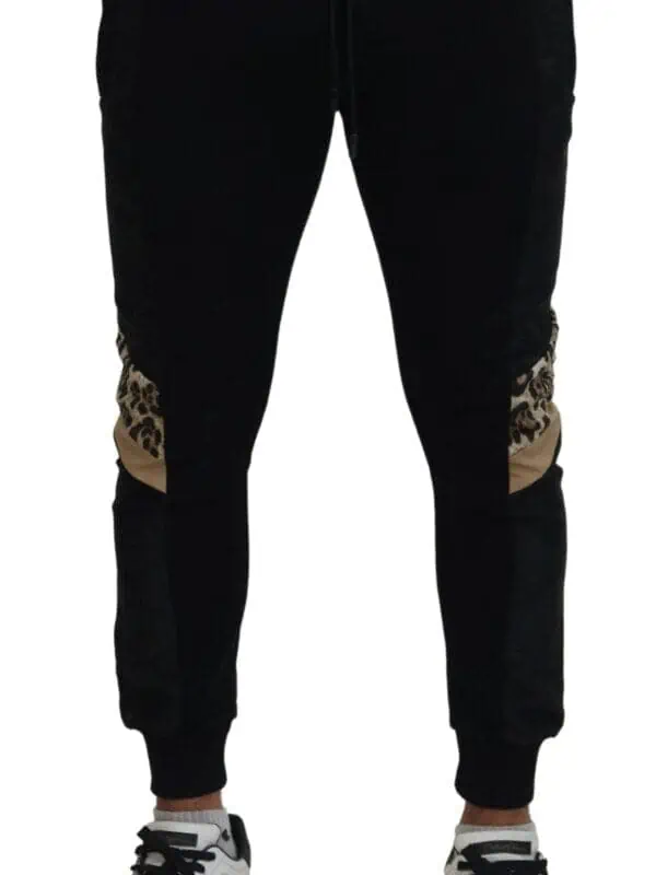 Dolce & Gabbana Black Polyester Skinny Jogger Men Pants