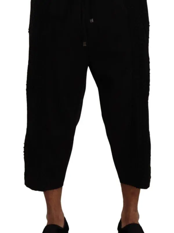 Dolce & Gabbana Black Cotton Torero Sweatpants Shorts Pants