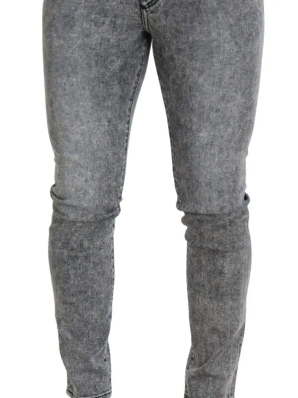 Dolce & Gabbana Gray Slim Fit Wash Stretch Cotton Denim Jeans