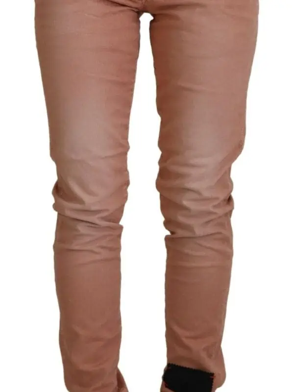 Acht Pink Mid Waist Slim Fit Women Casual Pants