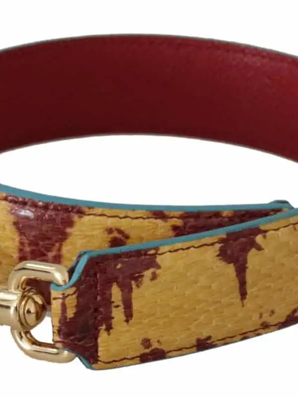 Dolce & Gabbana Yellow Red Leather Gold Tone Shoulder Strap