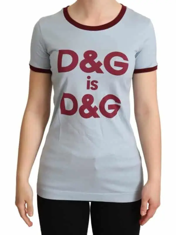 Dolce & Gabbana Blue Crewneck D&G Top T-shirt