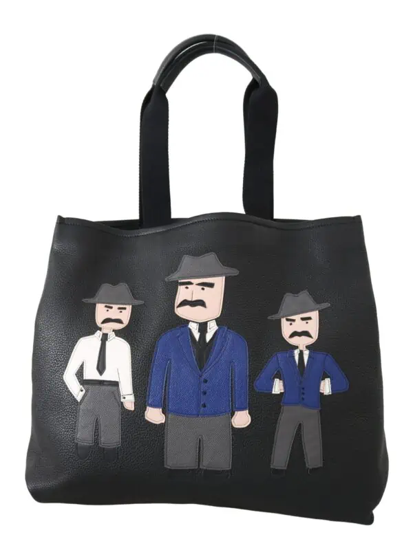 Dolce & Gabbana Black Leather Travel Shopping Gym #DGFAMILY Tote Bag