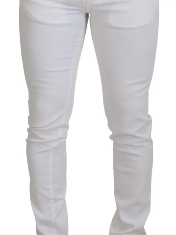Dolce & Gabbana White Slim Skinny Stretch Cotton Denim Jeans