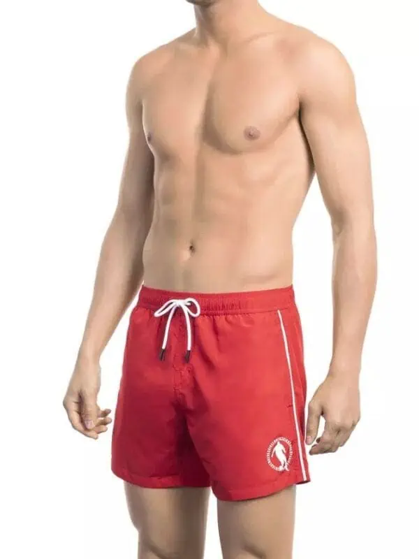Bikkembergs Red Polyester Men Swim Short