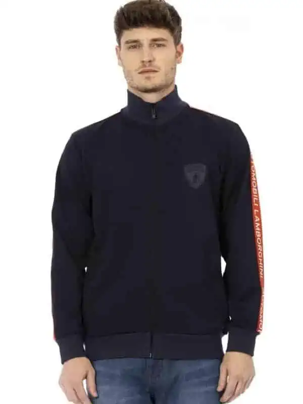 Automobili Lamborghini Blue Polyester Men Sweatshirt