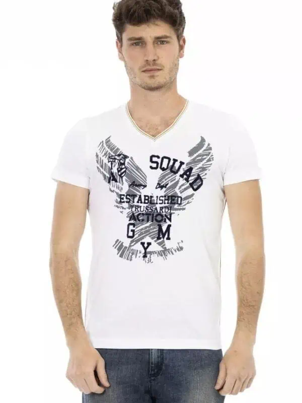 Trussardi Action White Cotton Men T-Shirt