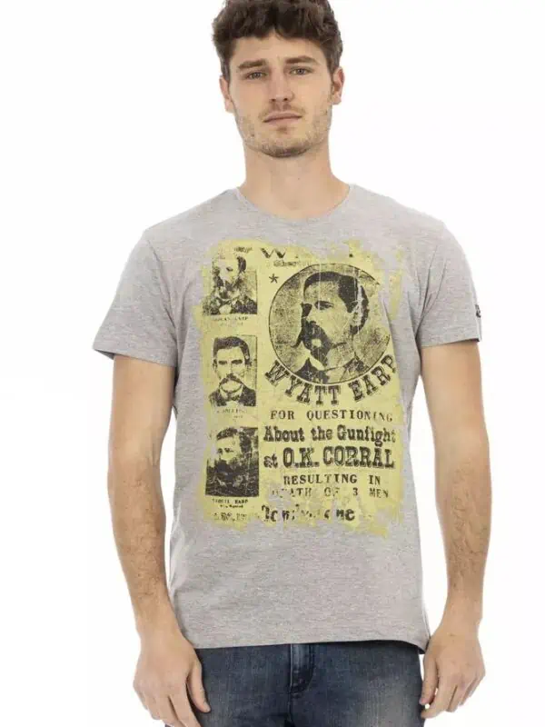 Trussardi Action Gray Cotton Men T-Shirt