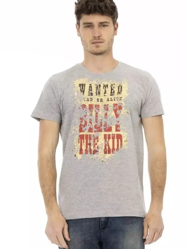 Trussardi Action Gray Cotton Men T-Shirt