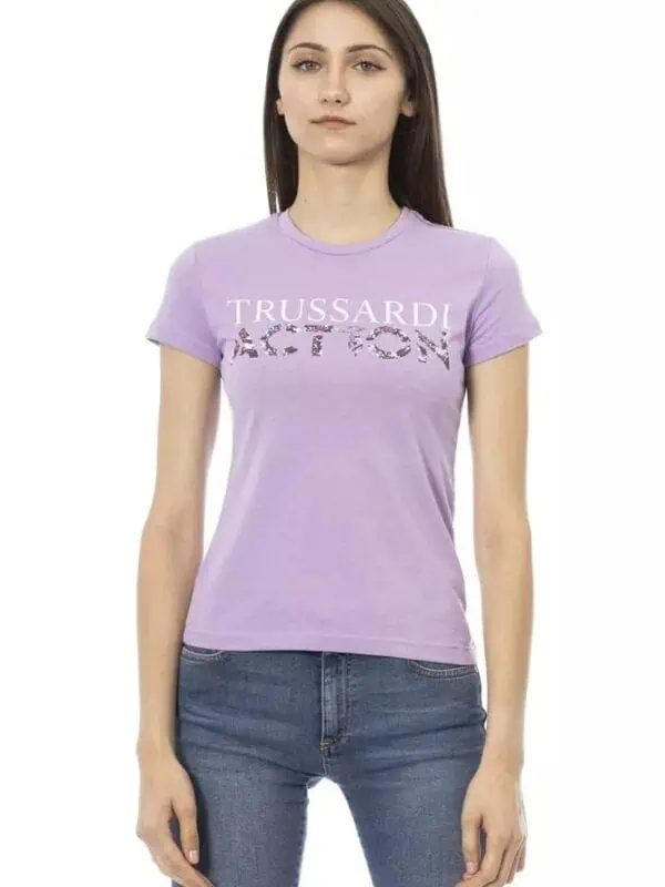 Trussardi Action Purple Cotton Women T-Shirt