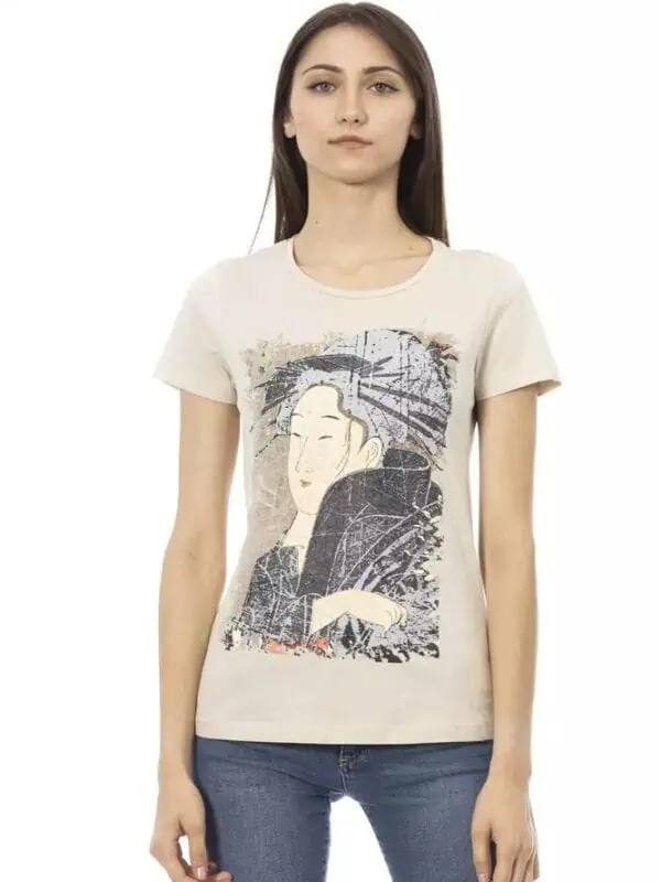 Trussardi Action Beige Cotton Women T-Shirt