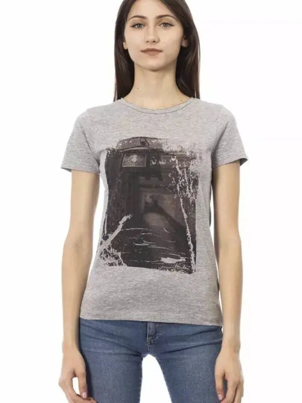 Trussardi Action Gray Cotton Women T-Shirt