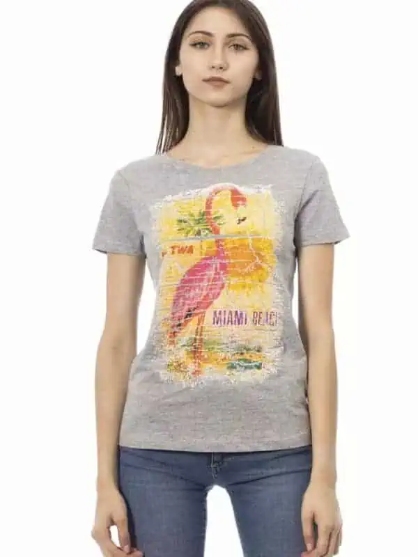 Trussardi Action Gray Cotton Women T-Shirt