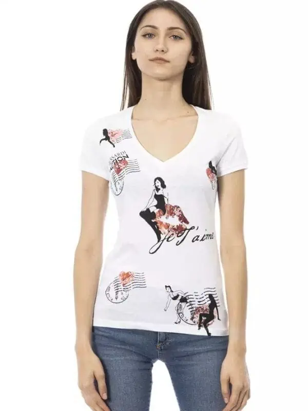 Trussardi Action White Cotton Women T-Shirt