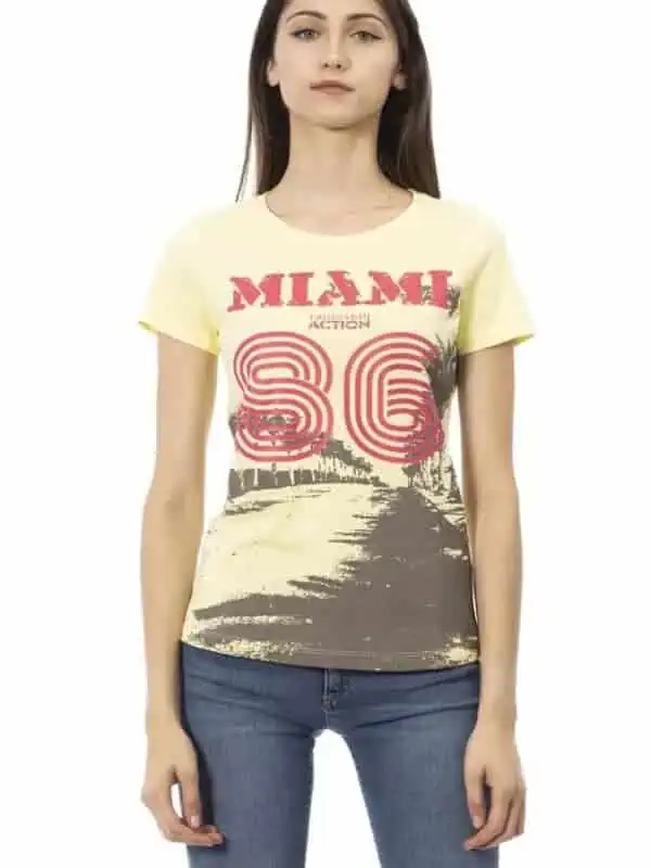 Trussardi Action Yellow Cotton Women T-Shirt