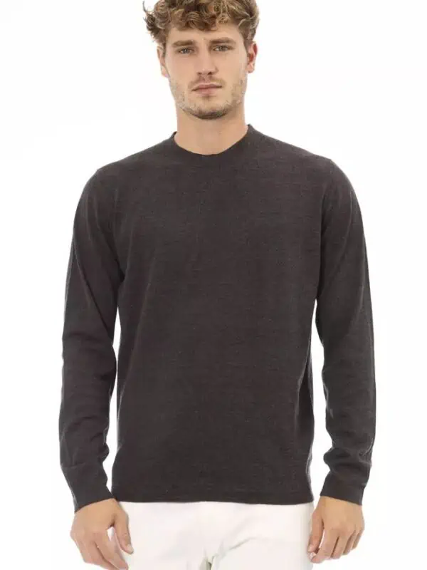 Alpha Studio Brown Cotton Men's Sweater