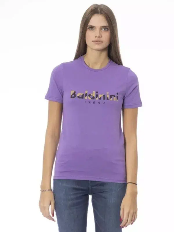 Baldinini Trend Purple Cotton Women T-Shirt