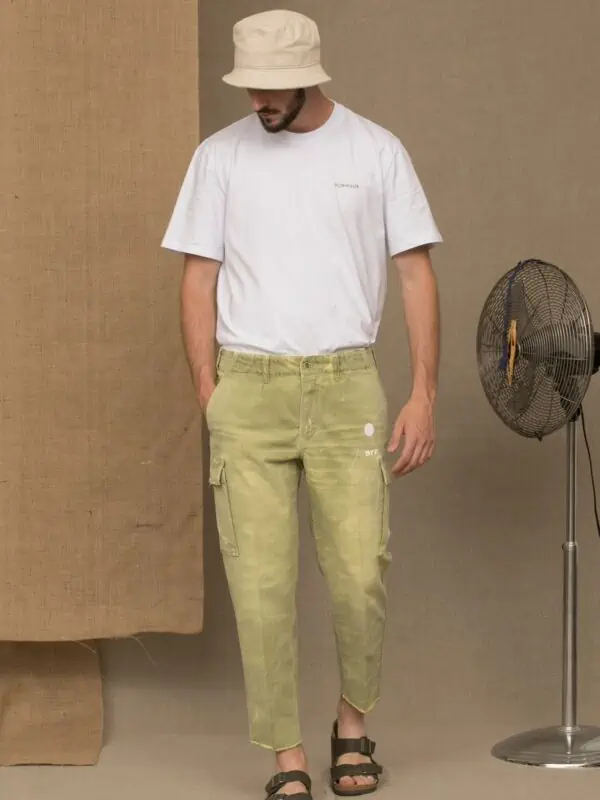 Don The Fuller Military Green Cotton Men Jeans