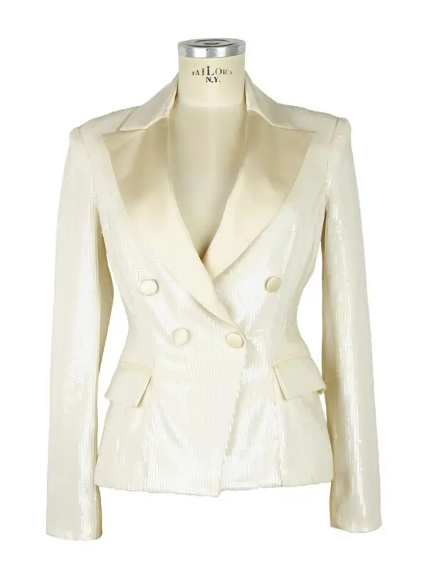 Elisabetta Franchi White Polyester Women Blazer