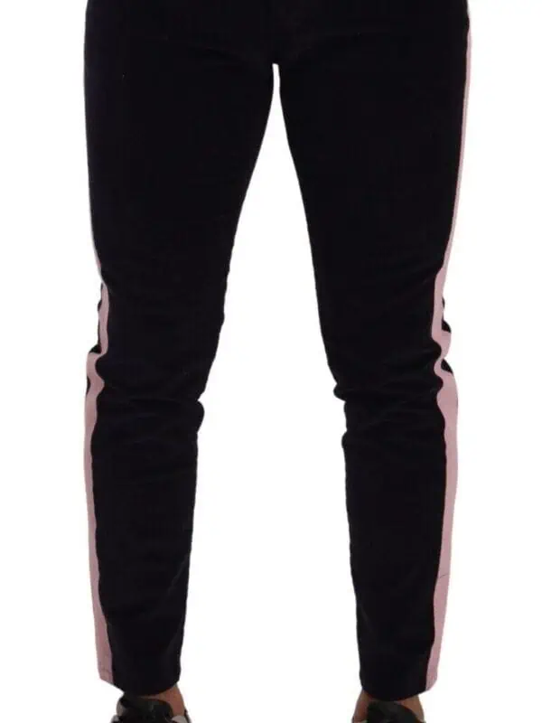 Dolce & Gabbana Blue Corduroy Cotton Stretch Skinny Jeans