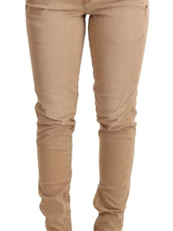 Ermanno Scervino Brown Low Waist Skinny Denim Trouser Cotton Jeans