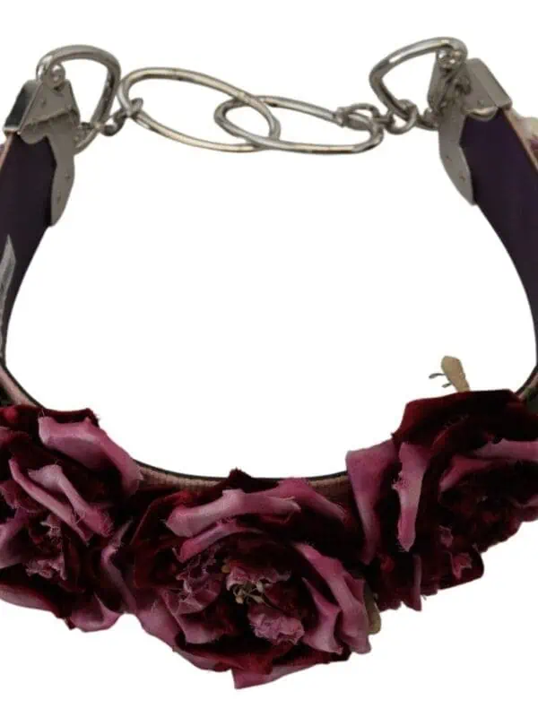 Dolce & Gabbana Multicolor Floral Appliques Metal Shoulder Strap