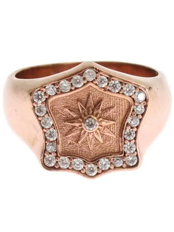 Nialaya Chic Pink Gold Plated Sterling Silver Ring