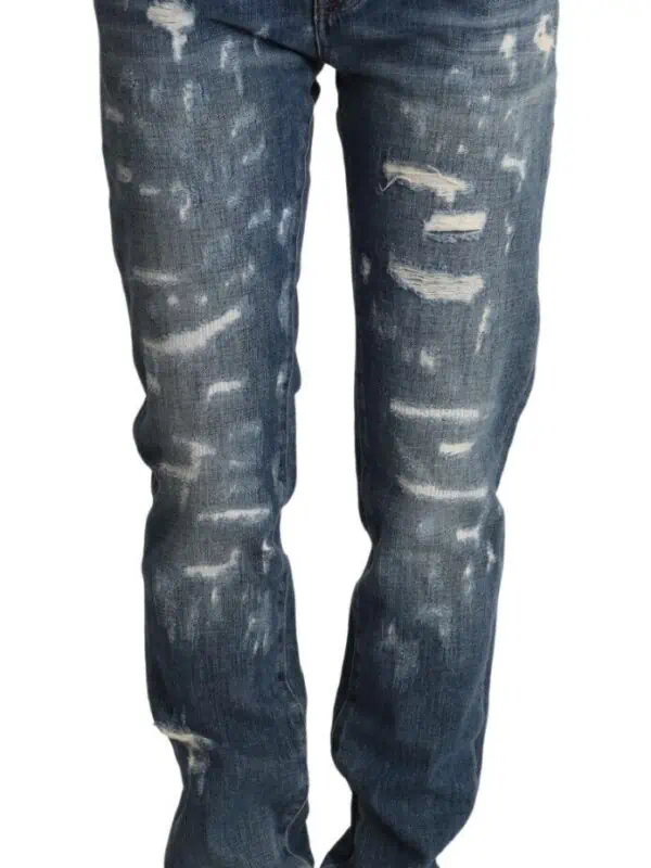 Dolce & Gabbana Blue Distressed Denim BOYFRIEND Skinny Jeans