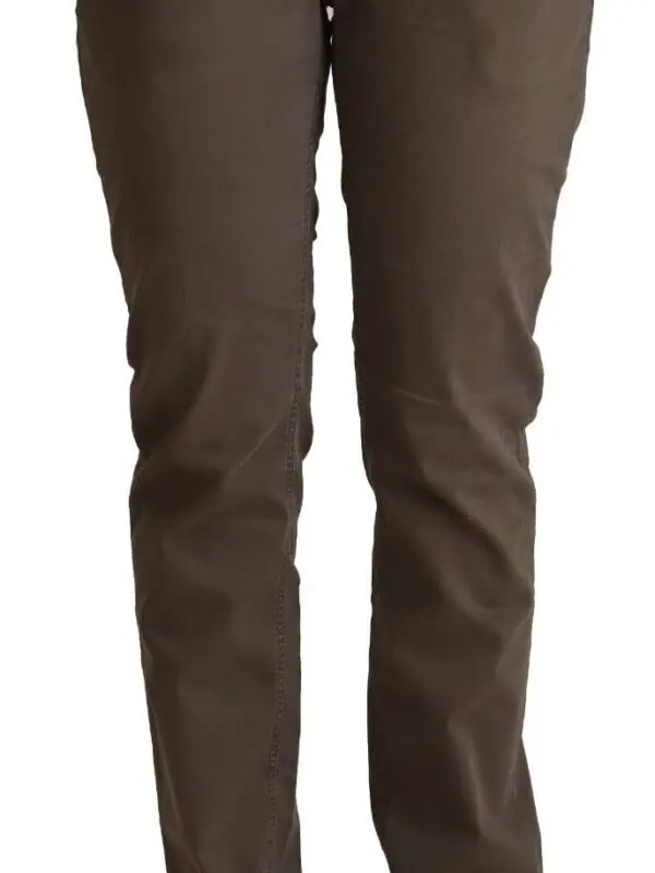 CYCLE Brown Cotton Low Waist Skinny Casual Jeans
