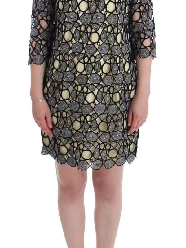 Lanre Da Silva Ajayi Black Cream Sheath Dress Shift Mini Dress
