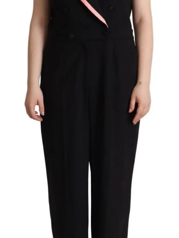 Dolce & Gabbana Black Wool Blend Sleeveless Jumpsuit Dress