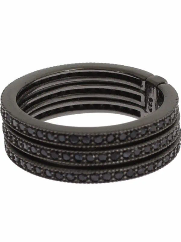 Nialaya Black CZ 925 Sterling Silver Womens