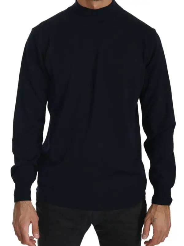 MILA SCHÖN Dark Blue Crewneck Pullover 100% Wool Sweater