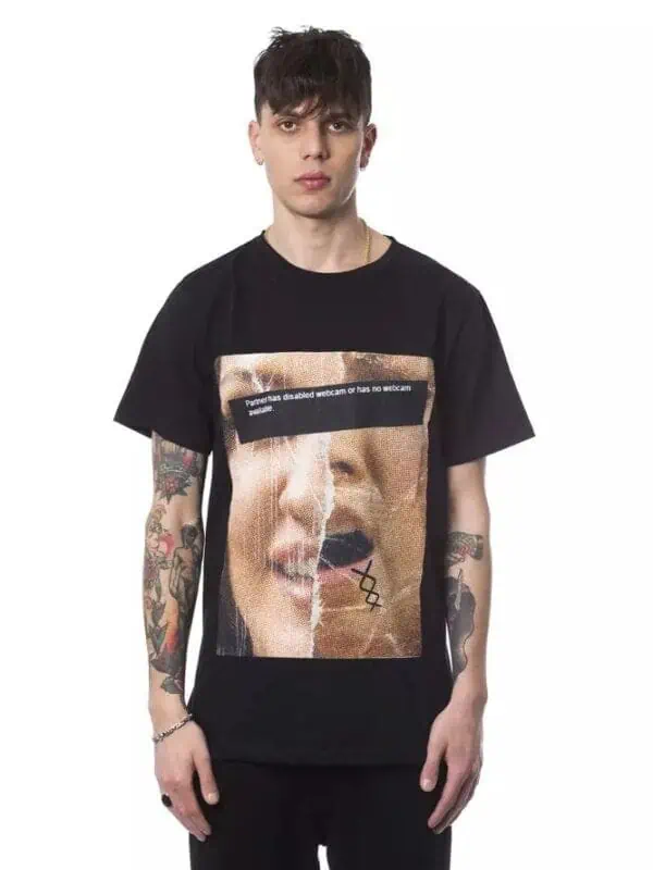 Nicolo Tonetto Black Cotton Men T-Shirt